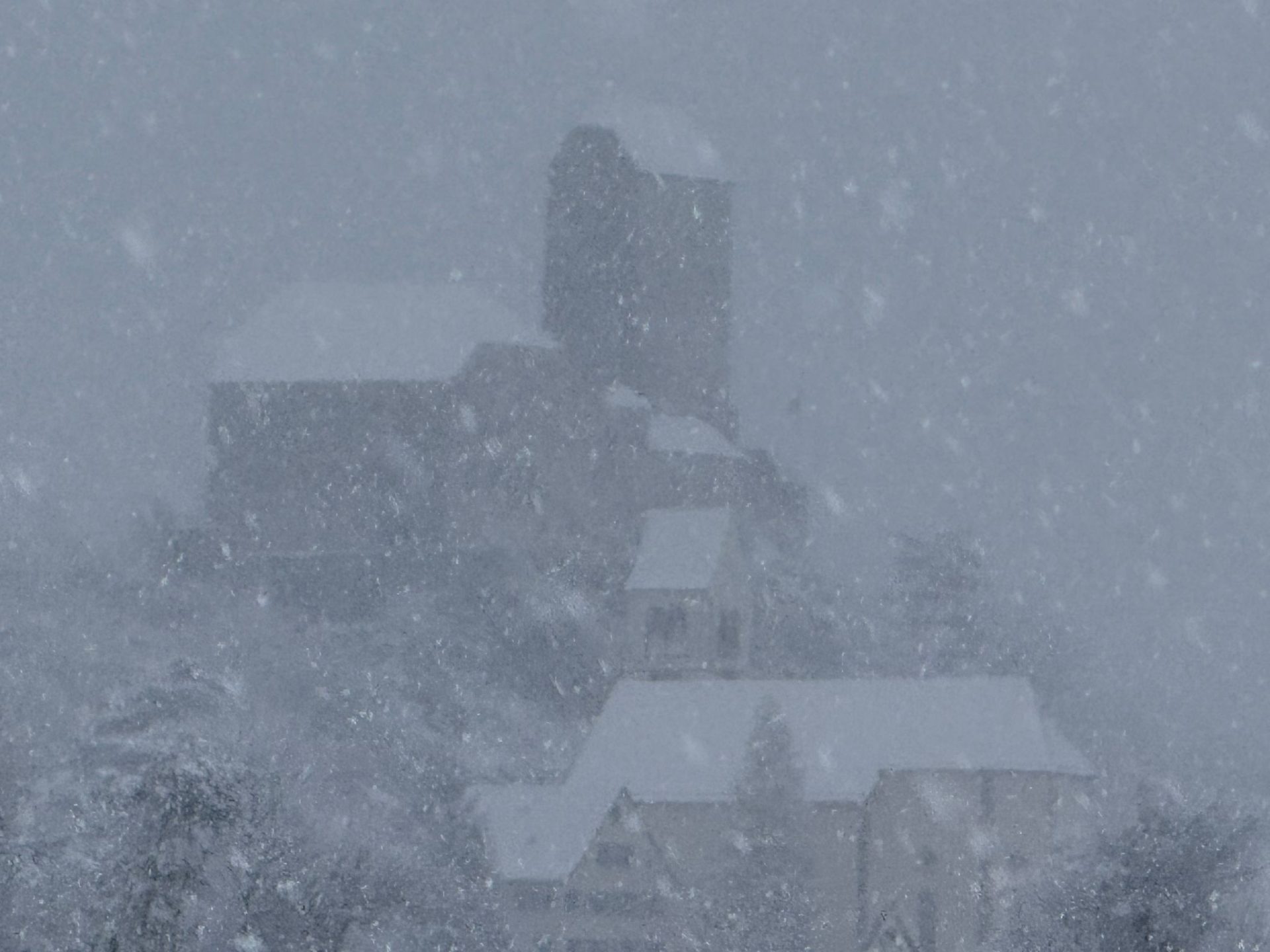 Schloss Sargans: Anlage mit Schnee.