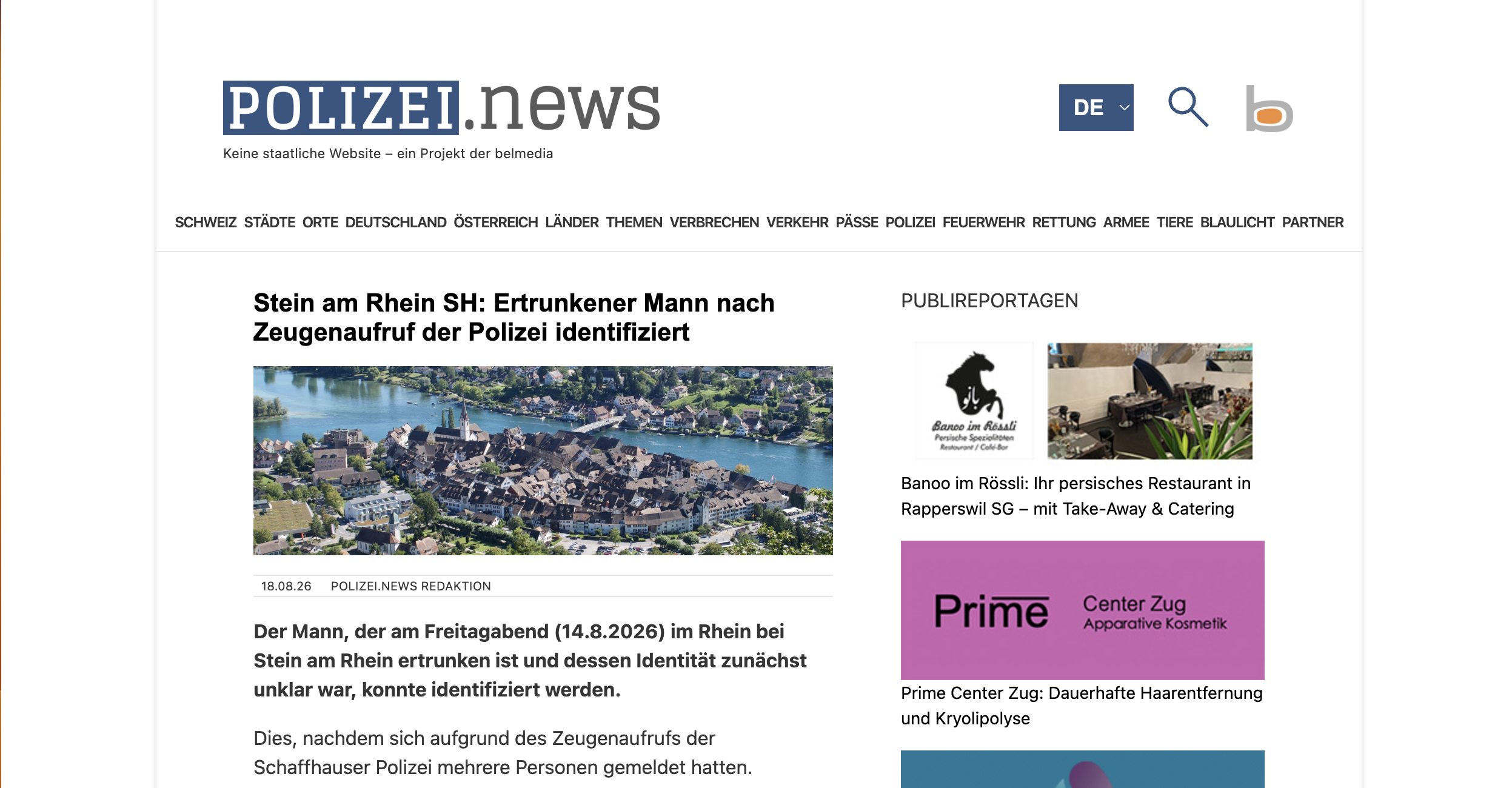 Polizei.news als Aushängeschild der belmedia AG